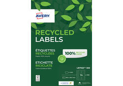 Etiket Avery LR7163-100 99.1x38.1mm recycled wit 1400stuks