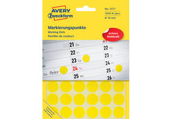 Etiket Avery Zweckform 3377 rond 18mm 1056stuks geel