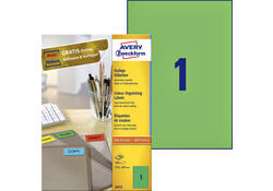 Etiket Avery Zweckform 3472 210x297mm A4 groen 100stuks