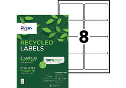 Etiket Avery LR7165-100 99.1x67.7mm recycled wit 800stuks