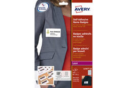Naambadge etiket Avery L4787-20 80x50mm blauw kader 200stuks
