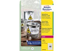 Etiket Avery L4778-20 45.7x21.2mm polyester wit 960stuks