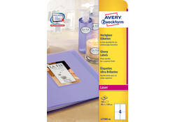 Etiket Avery Zweckform L7769-40 99.1x139mm hoogglans wit 160stuks