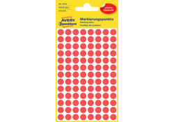 Etiket Avery Zweckform 3010 rond 8mm rood 416stuks