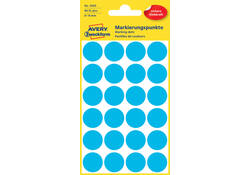 Etiket Avery Zweckform 3005 rond 18mm 96stuks blauw