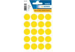 Etiket HERMA 1871 rond 19mm geel 100stuks