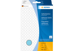 Etiket HERMA 2213 rond 8mm blauw 5632stuks