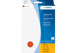 Etiket HERMA 2212 rond 8mm rood 5632stuks