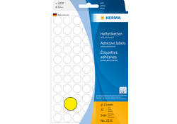 Etiket HERMA 2231 rond 13mm geel 2464stuks