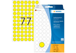 Etiket HERMA 2231 rond 13mm geel 2464stuks