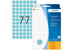 Etiket HERMA 2233 rond 13mm blauw 2464stuks
