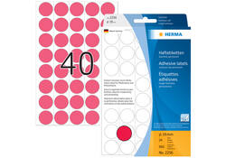 Etiket HERMA 2256 rond 19mm fluor rood 960stuks