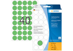 Etiket HERMA 2255 rond 19mm groen 1280stuks