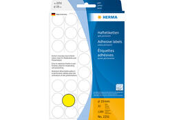 Etiket HERMA 2251 rond 19mm geel 1280stuks