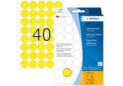 Etiket HERMA 2251 rond 19mm geel 1280stuks