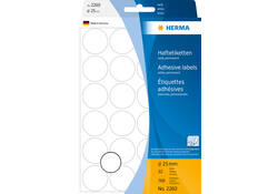 Etiket HERMA 2260 rond 25mm wit 768stuks