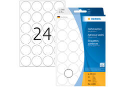 Etiket HERMA 2260 rond 25mm wit 768stuks