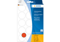 Etiket HERMA 2272 rond 32mm rood 480stuks