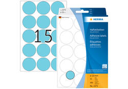 Etiket HERMA 2273 rond 32mm blauw 480stuks