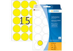 Etiket HERMA 2271 rond 32mm geel 480stuks