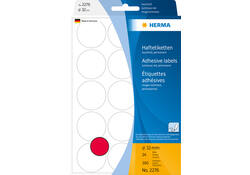 Etiket HERMA 2276 rond 32mm fluor rood 360stuks