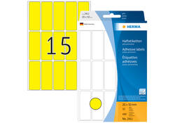 Etiket HERMA 2411 20x50mm geel 480 stuks