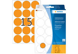 Etiket HERMA 2274 rond 32mm fluor oranje 360stuks