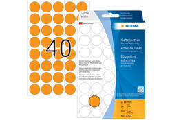 Etiket HERMA 2254 rond 19mm fluor oranje 960stuks