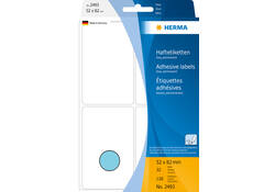 Etiket HERMA 2493 52x82mm blauw 128stuks