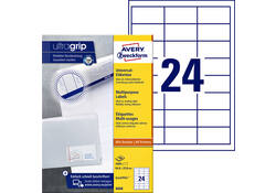 Etiket Avery Zweckform 3658 64.6x33.8mm wit 2400stuks