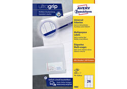Etiket Avery Zweckform 3664 70x33.8mm wit 2400stuks