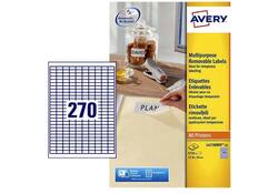 Etiket Avery L4730REV 17.8x10mm afneembaar wit 6750stuks