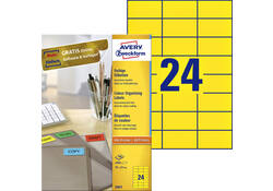 Etiket Avery Zweckform 3451 70x37mm geel 2400stuks