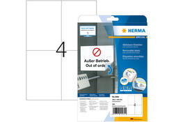 Etiket HERMA 5082 105x148mm A6 verwijderbaar wit 100stuks