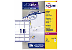 Etiket Avery L7161-100 63.5x46.6mm wit 1800stuks