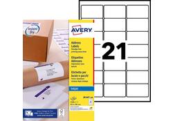 Etiket Avery J8160-100 63.5x38.1mm wit 2100stuks