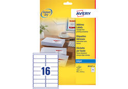 Etiket Avery J8162-100 99.1x33.9mm wit 1600stuks