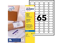 Etiket Avery J8651-100 38.1x21.2mm wit 6500stuks