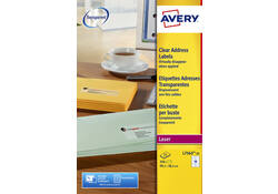 Etiket Avery L7563-25 99.1x38.1mm transparant mat 350 stuks