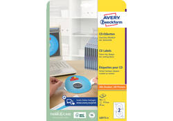 Etiket Avery Zweckform L6015-25 CD wit 50 etiketten