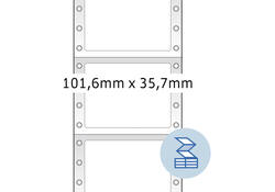 Etiket HERMA 8212 101.6x35.7mm 1-baans wit 4000stuks