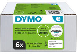 Etiket Dymo LabelWriter naamkaart 54x101mm 6 rollen á 220 stuks wit