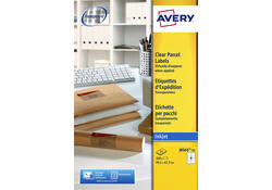 Etiket Avery J8565-25 99.1x67.7mm transparant 200stuks