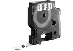 Labeltape Dymo LabelManager D1 polyester 12mm zwart op wit 10 stuks