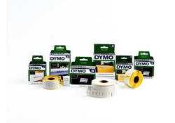 Labeltape Dymo LabelManager D1 polyester 12mm zwart op wit 10 stuks