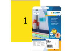 Etiket HERMA 4421 210x297mm verwijderbaar A4 geel 20stuks