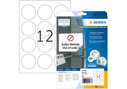 Etiket HERMA 5067 rond 60mm verwijderbaar wit 300stuks