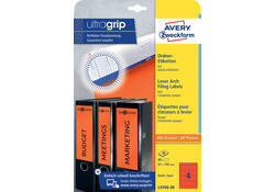 Rugetiket Avery breed 61x192mm zelfklevend rood