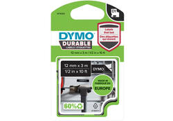 Labeltape Dymo LabelManager D1 polyester 12mm wit op zwart