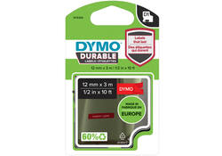 Labeltape Dymo LabelManager D1 polyester 12mm wit op rood